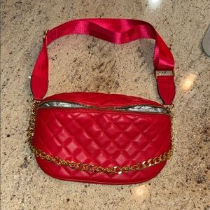 Boutique Red Quilted Belt bag